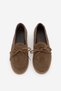Women's Genuine Leather Bowknot Rope Detail Moccasin Loafer Casual Shoes Nifida Brown Suede - 8