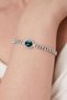 Women's Emerald Green Stella Model Zircon Stone Silver Evening Dress Casual Party Prom Combination Bracelet - 4