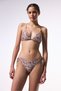 Gale Zebra Patterned Beaded Triangle Bikini Top - 3