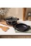 Duo Cast Iron Pot/Double Handle Frying Pan Brown 20 cm - 3