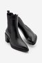 Women's Double Elastic Chelsea Heeled Boots Pisar Black