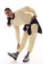 Ecru High Waist Pocketed Cotton Jogger - 5