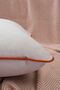 Panbiy Panoroma Punch Orange Piping Plain Throw Pillow Cover - Gray 45X45 cm - 4