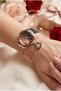 Women's Watch – Original – Rose Gold and Black Color – Crystal Glass – Gift Box and Bracelet .Hm20508. - 8