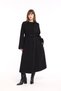 Premium Belted Coat with Detailing on the Collar, Black - 4