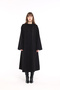 Premium Belted Coat with Detailing on the Collar, Black