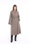 Premium Belted Coat with Trim Detail Beige - 2