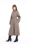 Premium Belted Coat with Trim Detail Beige - 6