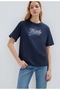 M1613565 Logo Embroidered T-Shirt Women's T-Shirt Dark Blue - 3