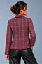 Handmade Burgundy Plaid Jacket - 2