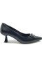 Feles 5 cm heel buckle detailed stiletto women's shoes black - 2