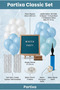 Winter Themed Birthday Decoration Classic Set Blue Felt Letter Board with Stand and Balloon Chain - 2