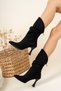 Feles Back Zippered Women's Boots BLACK-SUEDE - 2