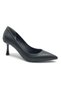 Feles 7 cm Heeled Stiletto Women's Shoes Black-Skin