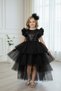 Hayal Model Sequined Buckle Black Tiered Tail Children's Evening Dress Kids Aby745 - 5
