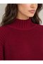 Una Fiaba Burgundy Women's Half Fisherman Knitwear Knitted Dress - 7