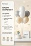 Sparkling Gold Silver Glitter Bow Concept Number Cake Candle & Balloon Stand Set - Stylish Birthday Decoration - 5