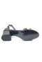 Mehtap Double Stripe Stone 4 cm Heeled Women's Evening Dress Shoes Black - 6