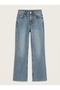 Women's Pale Green High Waist Straight Leg Jeans - 6