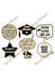 14-Piece Graduation Speech Balloons 14-Piece Handheld Banner Graduation Ceremony Celebration Ornaments Set Party Cards Large Size Gold Glittery Appearance Graduation Party Speech Balloon Set Selfie Glasses - 6