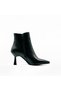 Black Genuine Leather Thin Heeled Women's Boots - 3