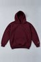 Unisex Claret Red Oversize Hooded Sweatshirt 3 Thread Threaded Basic Hoodie with Kangaroo Pocket
