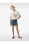 Printed Short Sleeve Crew Neck Sequined Cotton T-Shirt - 3