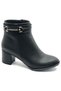 Feles side thin stone buckled classic heeled women's boots black - 3