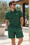 Patterned Polo Neck Shorts Set