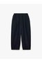 Modal Fabric Elastic Waist Pleated Paperbag Trousers with Pockets - 5
