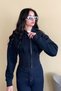 Corset Cuff Crop Jacket Dark Blue