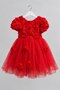 Rosali Lase Detail Girls Tutu Evening Dress M00803 Red - 5
