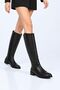 Laceless Zippered Genuine Leather XL Wide Conch Riding Boots 334-3952-05 Women's Boots