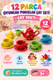12-piece colorful porcelain tea set - 7cm realistic detail - imaginative toy tea set - 2