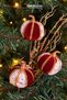 Christmas Ornament Branch Pumpkin 3-Piece Ball Gold Decorated Claret Red 75 cm