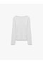 Cotton Camisole Knit Crew Neck Long Sleeve Ribbed T-Shirt - 2
