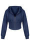 Corset Cuff Crop Jacket Dark Blue - 2