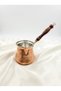 Tin-Coated Copper Turkish Coffee Pot with Wooden Handle 750 ml 7-8 Person Battal Size - 6