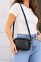 Original Women's Corded Black Crossbody Adjustable Strap Zippered Single Compartment Arm and Shoulder Bag - 3