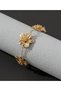 3-Piece Lilyum Flower Gold Women's Bracelet Adjustable Steel Jewelry - 3