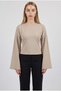 Women's mink crew neck waist-fitted women's spanish long sleeve blouse