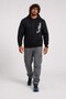 Large Size Hooded Zippered 3Ip Sweat in between 25717 Black