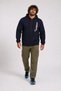 Large Size Hooded Zippered 3Ip Sweat in between 25717 Navy Blue - 3