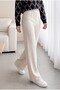 Ležerne pletene pantalone - krem - 5