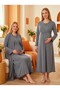 New Season Smoked Double-Breasted Collar Design with Breastfeeding Feature Long Sleeve Maternity Nightgown Set of 2 - 5