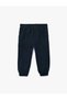 Cotton Basic Jogger Trousers with Drawstring Waist and Muslin Fabric - 3