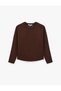 Regular Fit Uzun Kollu Bisiklet Yaka Basic Sweatshirt - 4