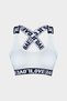 White Cotton Love Elastic Cross Strap Women's Bustier with Pads - 4