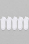 5-Piece White Children's Cotton Seamless Flexible Bootie Socks - Premium - 6