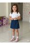 Girl's Elastic Waist Jean Denim Shorts Skirt - 4